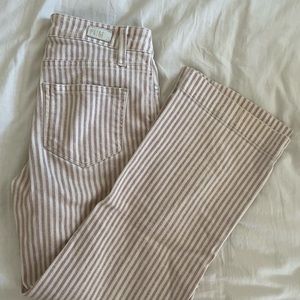 PAIGE Denim Wide-leg Cropped Striped Jeans 23”